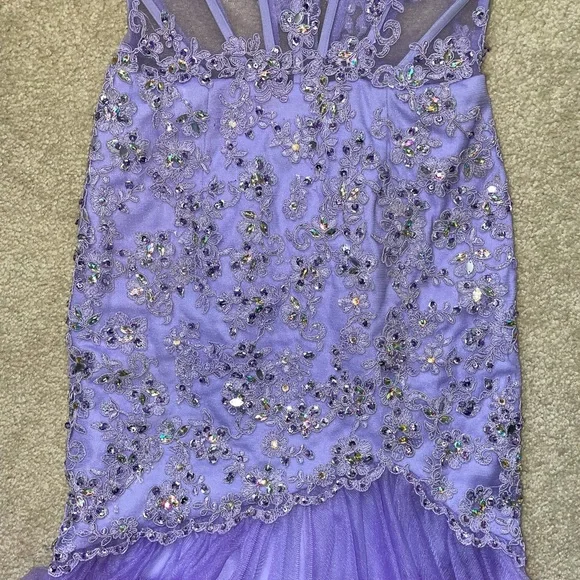 Strapless Lavender Prom Dress - Picture 6 of 16